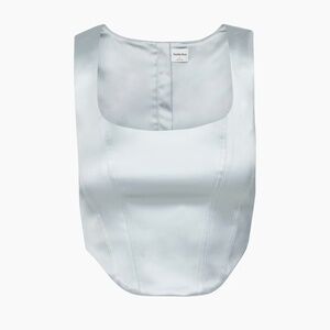 Aritzia Sunday Best Shiloh Satin Bustier Blue